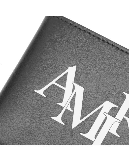 Amiri Black Staggered Logo Bifold Wallet for men