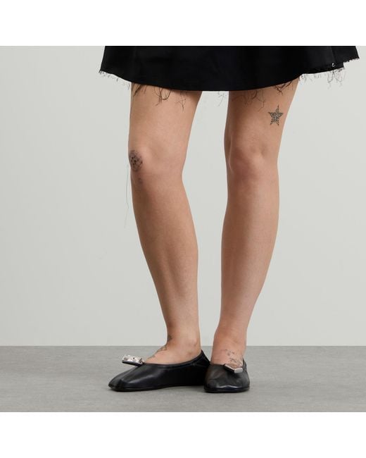 Maison Margiela Black Mm6 Folded Ballet Shoes