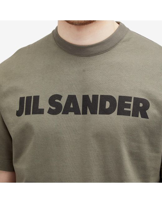 Jil Sander Gray Logo T-Shirt for men