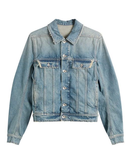 Rick Owens Blue Denim Trucker Jacket