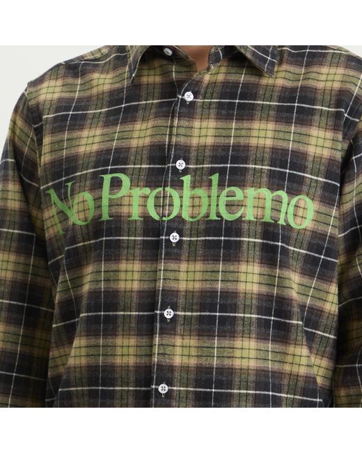 No Problemo Green Plaid Shirt for men