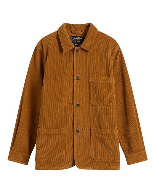 Portuguese Flannel Brown Labura Corduroy Chore Jacket for men