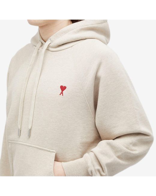 AMI Natural Small A Heart Popover Hoodie for men
