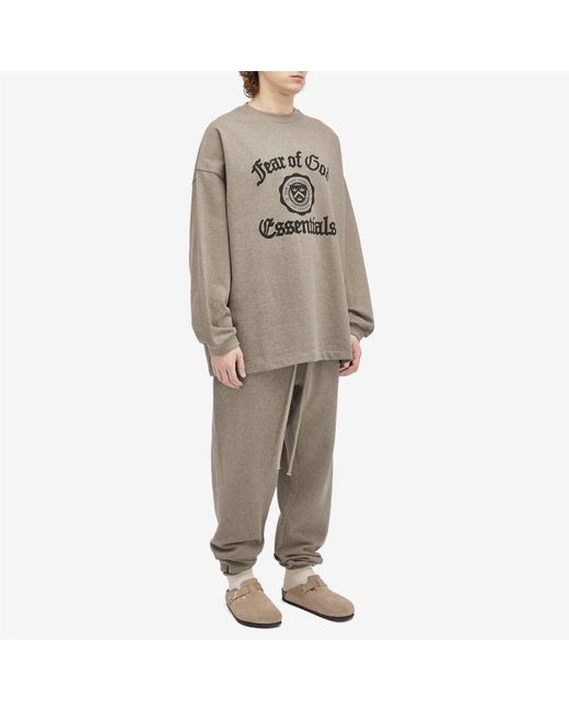 Fear Of God Gray University Long Sleeve T-Shirt for men