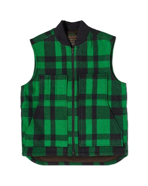 Filson Green Lined Mackinaw Wool Work Vest for men