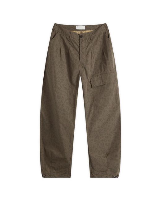 Universal Works Gray Leopard Poly Tech Pilot Trousers for men