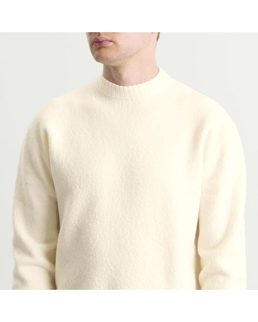 Jil Sander White Boiled Wool Jumper for men