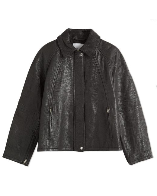 Samsøe & Samsøe Black Sanok Leather Jacket