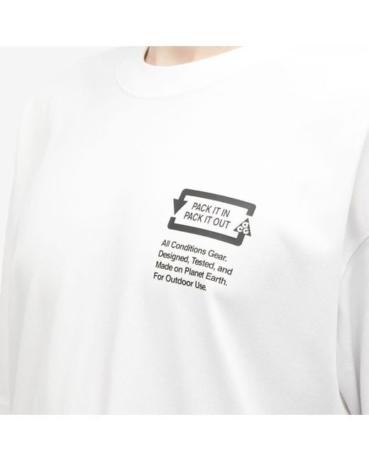 Nike White Acg Pickinout Dri-Fit T-Shirt for men