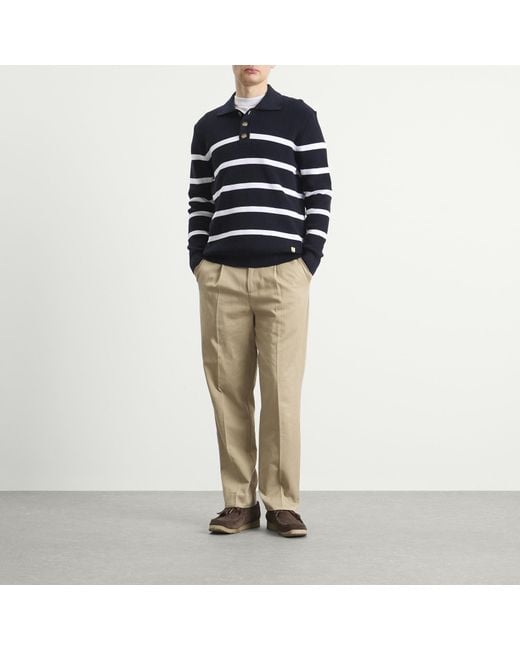 Armor Lux Blue Knit Polo for men