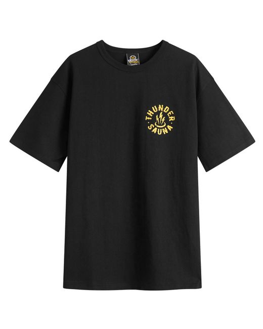 FRIZMWORKS Black Thunder Sauna Signboard T-Shirt for men