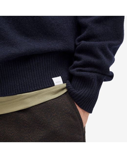 Norse Projects Blue Standard Lambswool Knit Cardigan for men