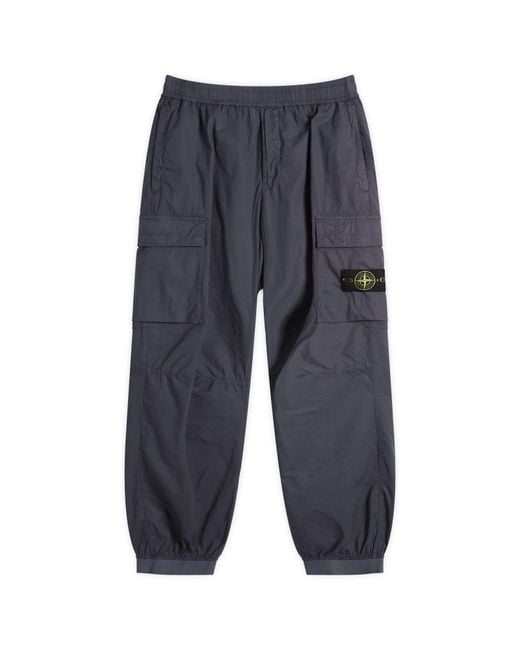 Stone Island Blue Tela Paracadute Cargo Trousers for men