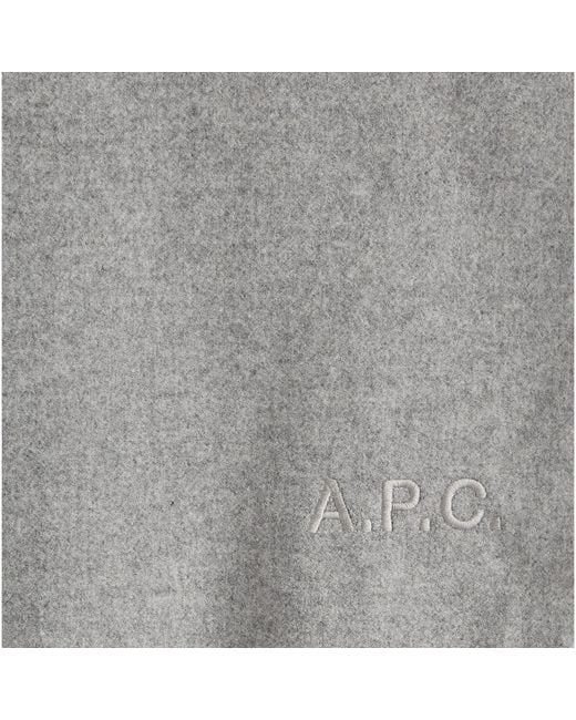 A.P.C. Gray Ambroise Embroidered Scarf for men
