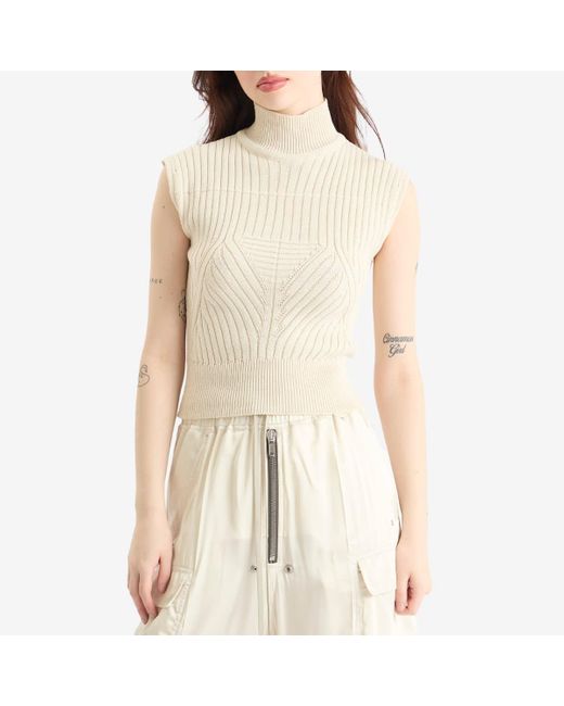 Rick Owens White Top With Turtle Neck