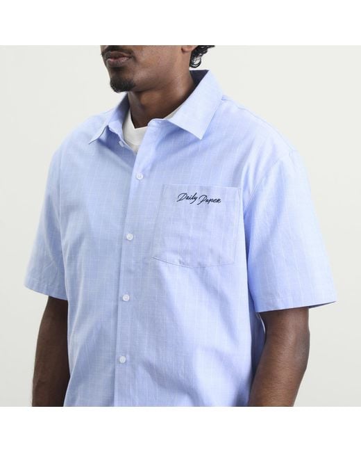 Daily Paper Blue Script Short Sleeve Shirt for men
