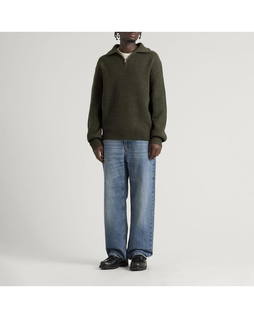 A.P.C. Green Daniel Quarter Zip Jumper for men