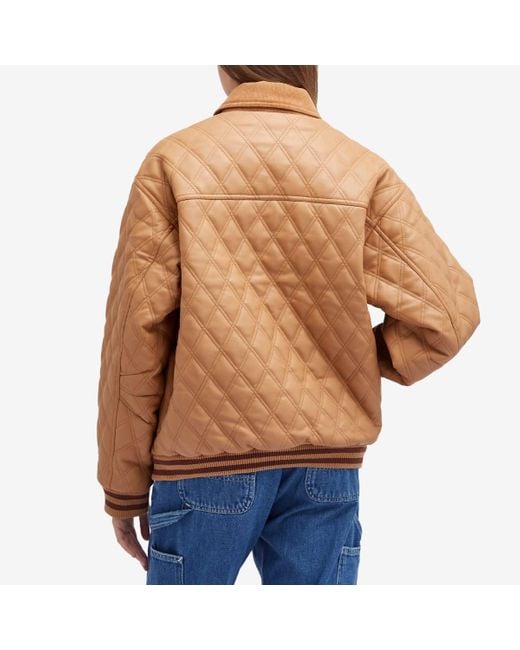 House Of Sunny Brown Midcentury Quilt Bomber Jacket