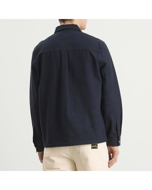 Folk Blue Anniversary Patch Overshirt for men