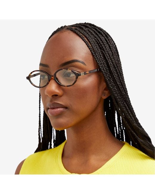 Miu Miu Brown Miu Miu Regard Light Glasses