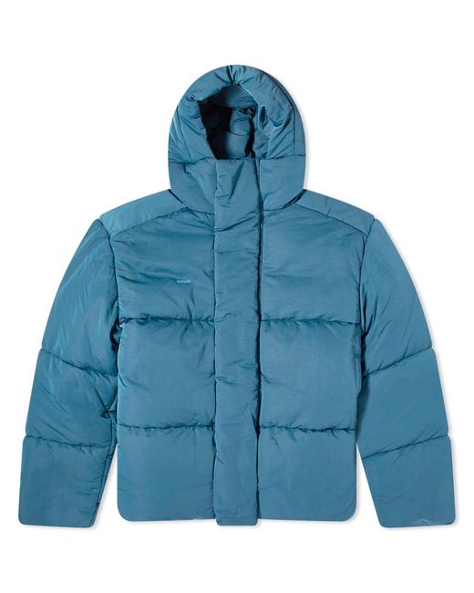 PANGAIA Blue Flwrdwn Recycled Nylon Short Puffer Jacket for men