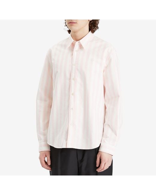 Acne White Sunnie Vintage Oxford Stripe Shirt for men