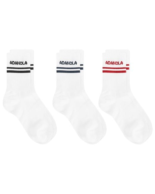 ADANOLA White 3 Pack College Socks
