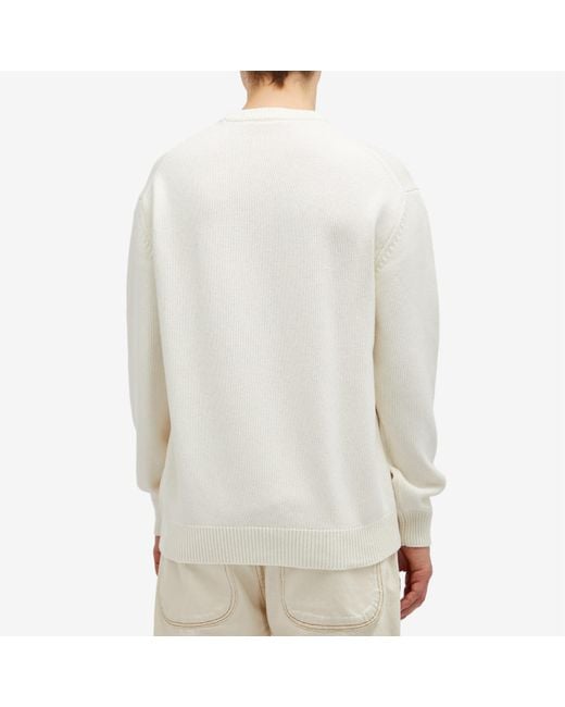 Drole de Monsieur White Not From Paris Madame Caligraphy Crew Knit for men