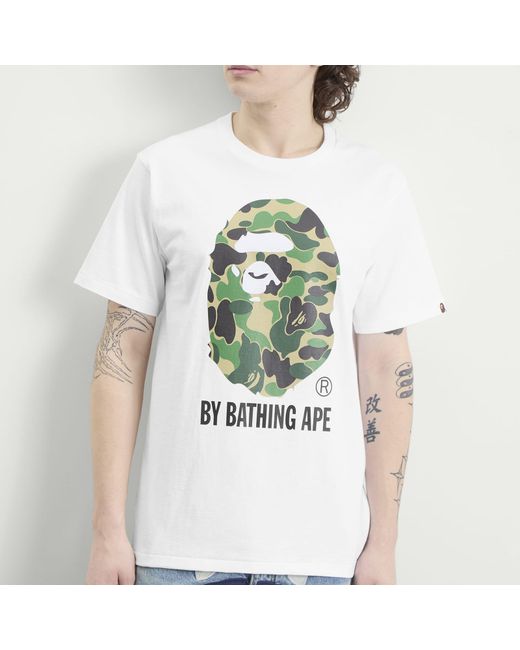A Bathing Ape White Abc Camo By Bathing Ape T-Shirt for men