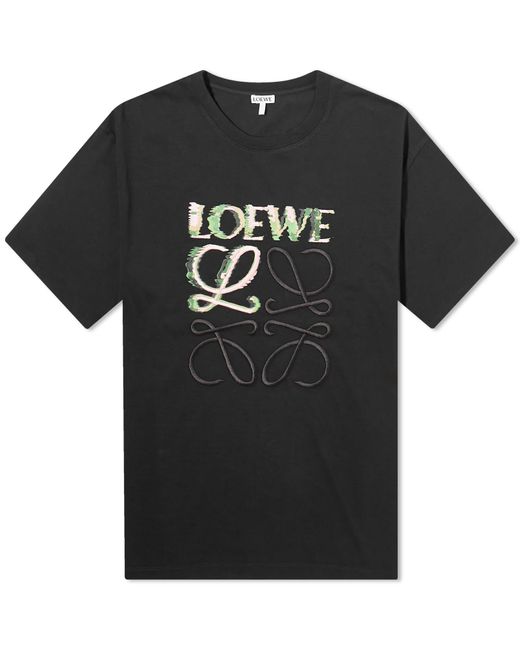 Loewe Black Distorted Logo T-Shirt for men