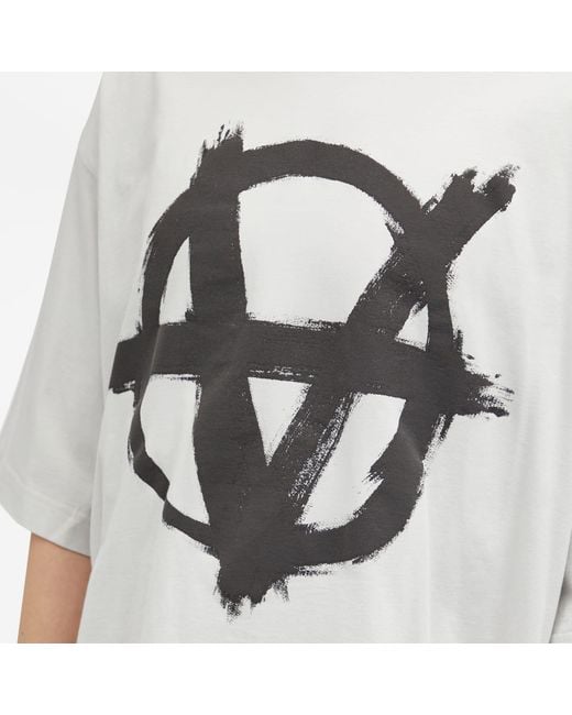 Vetements Gray Double Anarchy T-Shirt for men