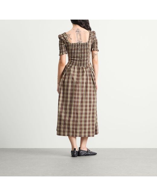 Damson Madder Natural Emmy Shirred Midi Dress