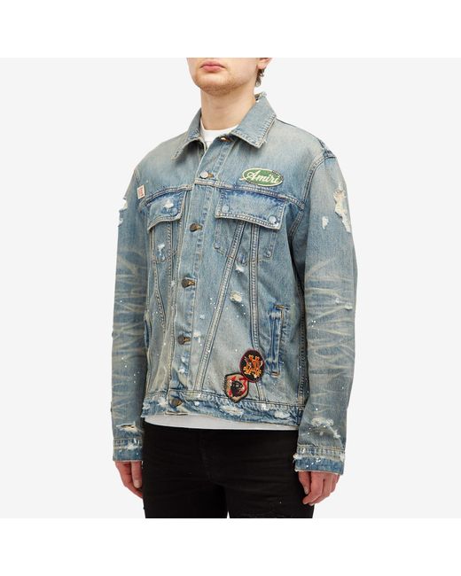 Amiri Vintage Pegasus Trucker Jacket in Blue for Men | Lyst