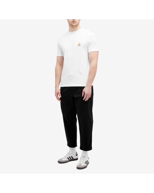 Maison Kitsuné White Speedy Fox Patch Comfort T-Shirt for men
