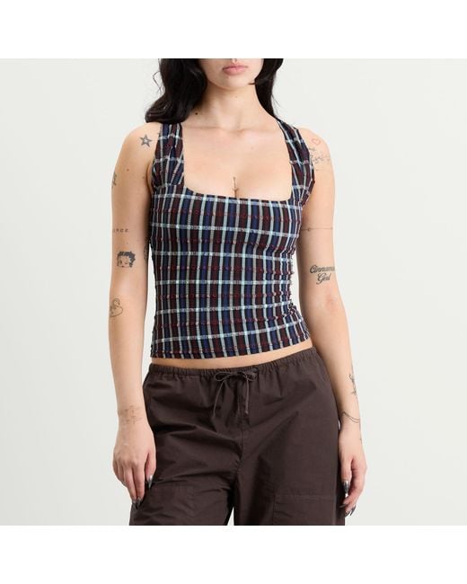 Peachy Den Blue Cindy Racer Back Top