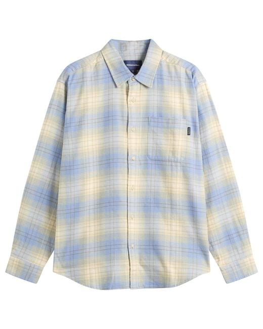 Thisisneverthat Blue Flannel Check Shirt for men