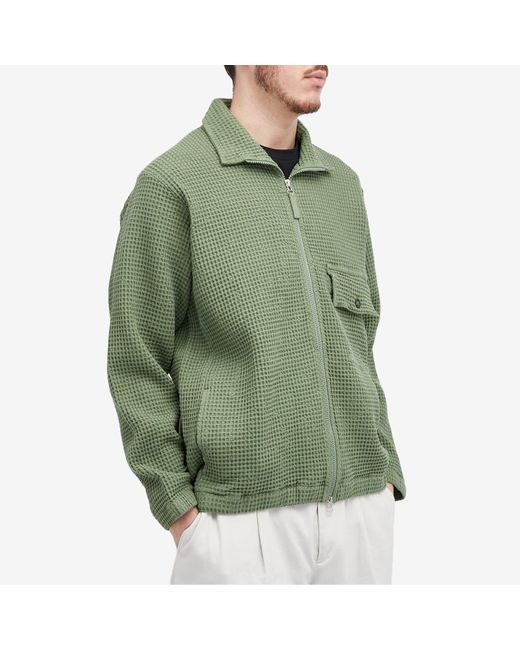 Universal Works Green Pike Waffle Track Jacket for men