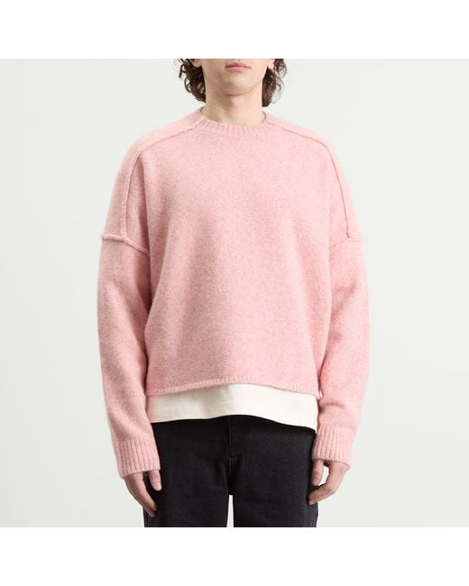 About Blank Pink Exposed Mock Neck Jumper for men