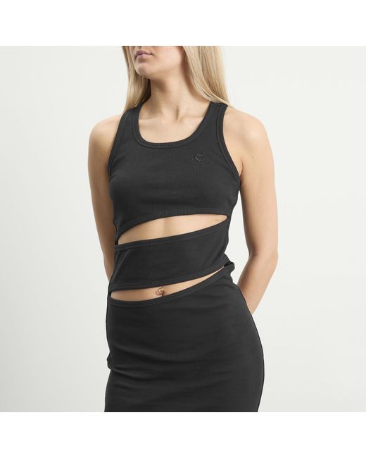 Coperni Black Spiral Tank Dress