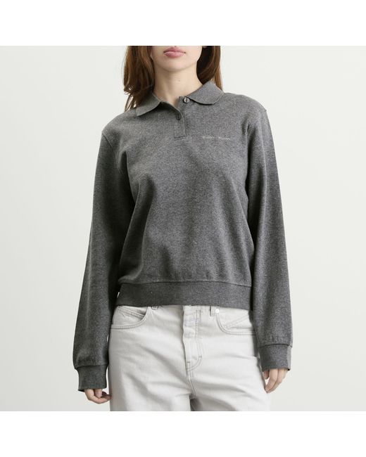Samsøe & Samsøe Gray Sadory Long Sleeve Polo Top