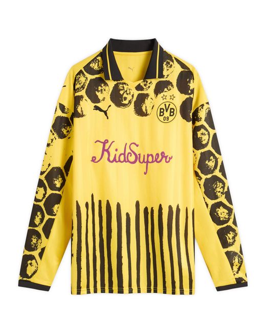PUMA Yellow X Kidsuper Bvb Dortmund Long Sleeve Retro Home Jersey
