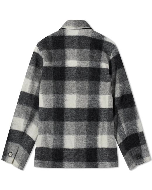 A.P.C. Black Emile Plaid Wool Chore Jacket for men