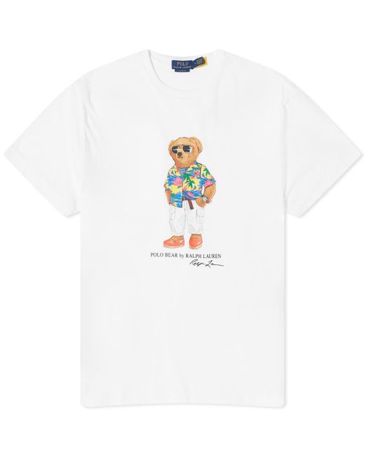 Polo Ralph Lauren White Beach Club Bear T-Shirt for men
