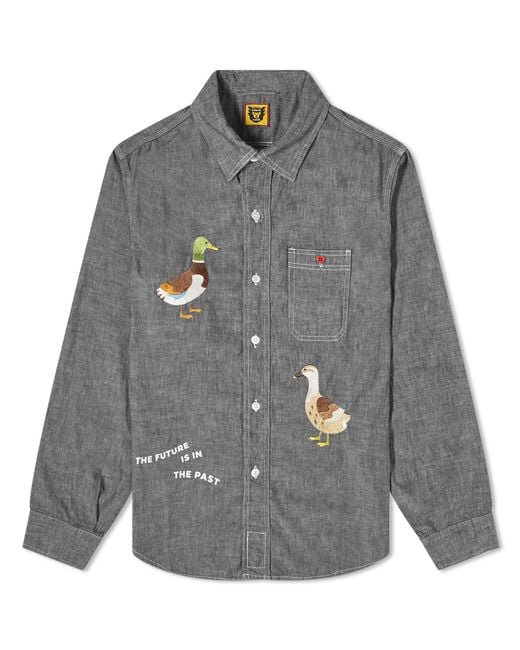 Human Made Gray Chambray Duck Shirt for men