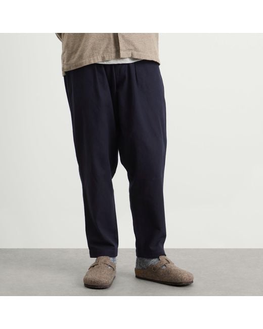Universal Works Blue Brushed Moleskin Pleated Track Pant for men