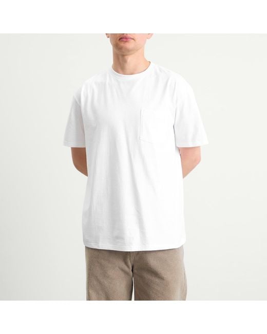 Beams Plus White Pocket T-Shirt for men