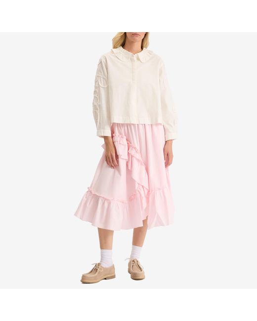 YMC Pink Draped Midi Skirt