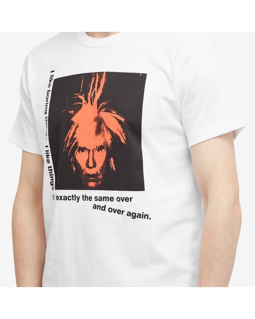Comme des Garçons White X Andy Warhol T-Shirt for men