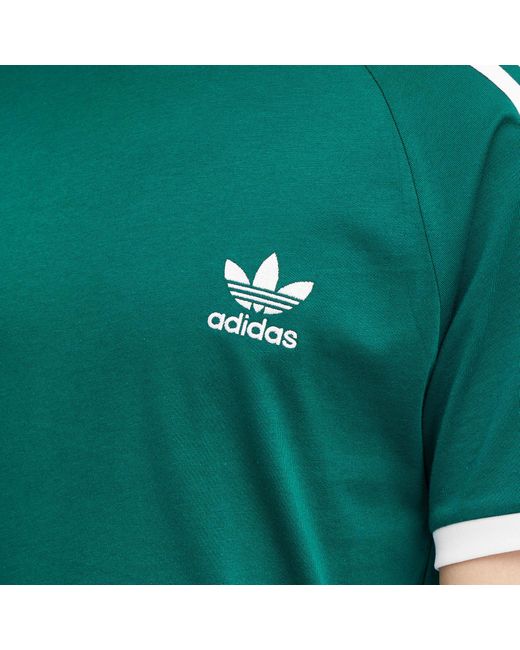 Adidas Green 3-Stripe T-Shirt for men