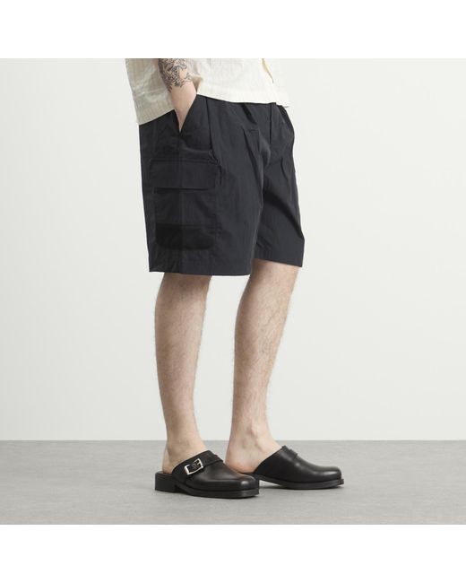 A Kind Of Guise Black Quito Pleated Tech Shorts for men